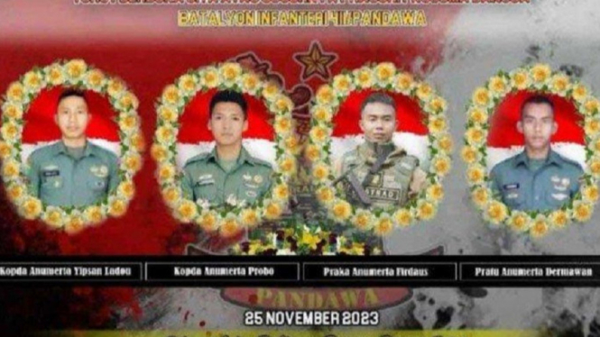 Keluarga Besar TNI Berduka, 4 Prajurit Gugur saat Kontak Tembak di Kabupaten Nduga Dapat KPLB