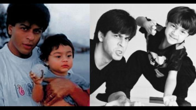 Potret gemas Shah Rukh Khan dan anak-anaknya ketika masih kecil