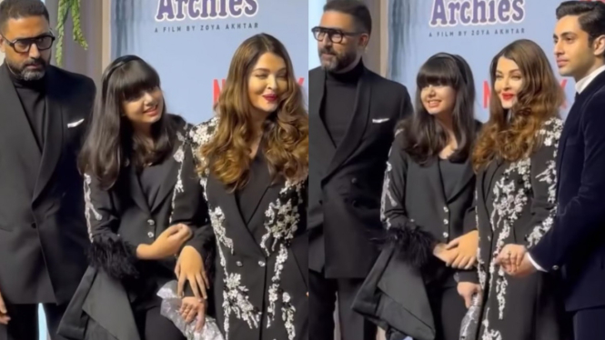 Tepis Rumor Perceraian, Aishwarya Rai dan Abhishek Bachchan Mesra di Pemutaran Perdana Film The Archies