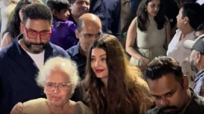 DI Tengah Isu Perceraian, Abhishek Bachchan Memeluk Aishwarya Rai Membantu Ibunya