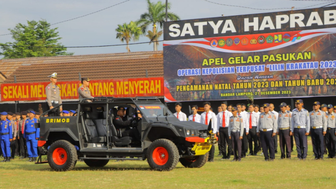 1.050 Personel Polda Lampung Amankan Gereja saat Perayaan Natal 2023