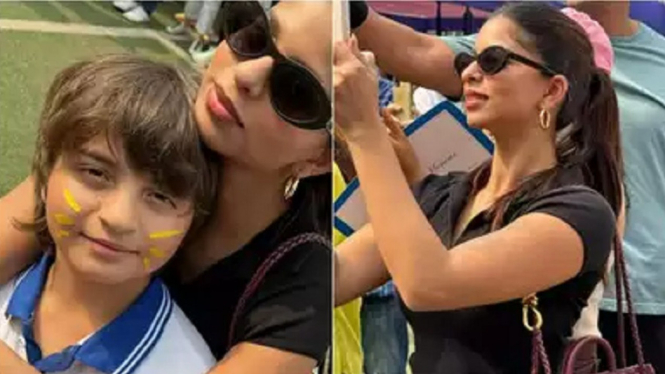 Momen Istri Shah Rukh Khan, Gauri Khan Bersama Suhana Khan Jadi Suporter AbRam di Hari Olahraga Sekolah