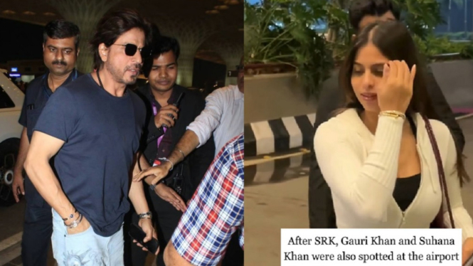 Shah Rukh Khan Bersama sang Istri, Gauri dan Putri Mereka, Suhana,Terlihat di Bandara, Ada Apa?