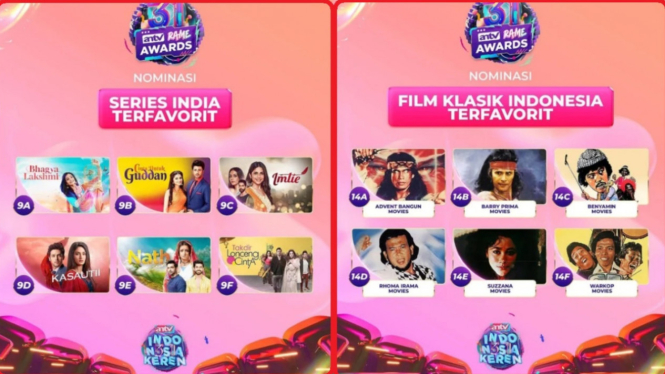 Inilah Nominasi Series India Terfavorit dan Film Klasik Indonesia Terfavorit ANTV Rame Awards