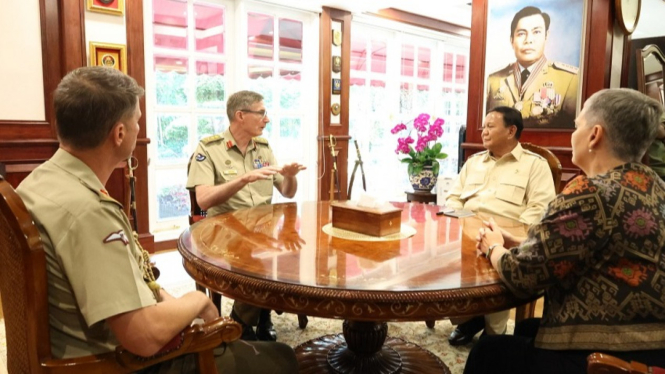 Menhan Prabowo Terima Kunjungan Panglima Angkatan Bersenjata Australia