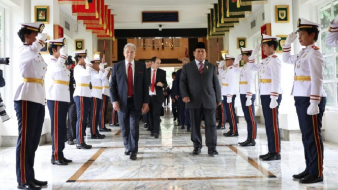 Menhan Prabowo Terima Kunjungan Kehormatan Minister of Foreign Affairs of New Zealand