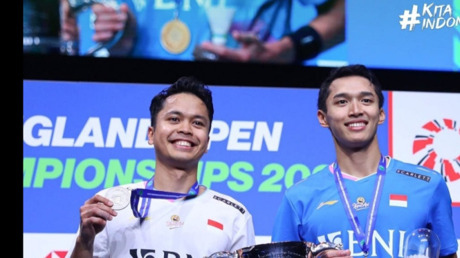 Anthony Ginting & Jonathan Christie finalis All England 2024