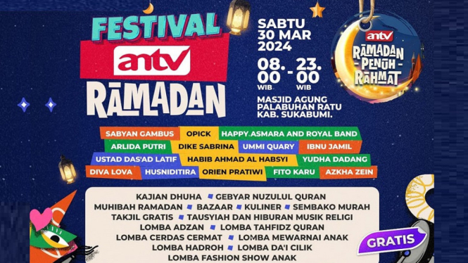 Dari Happy Asmara hingga Sabyan Gambus Bakal Meriahkan Festival ANTV Ramadan di Sukabumi