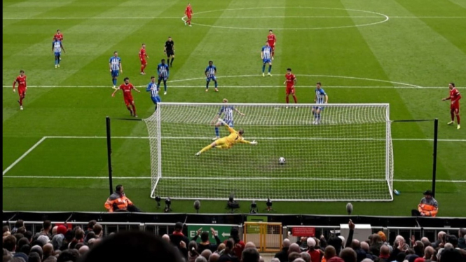 Mohamed Salah cetak gol, Liverpool 2-1 Brighton Hove & Albion