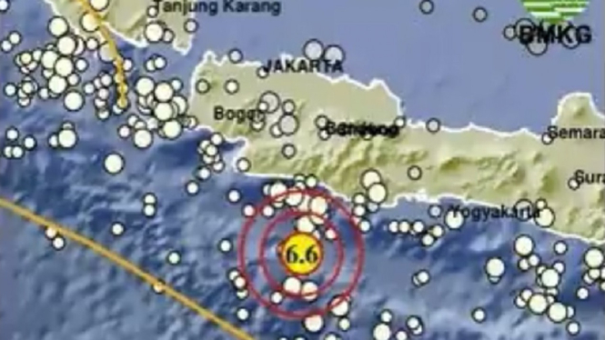 Update Gempa Guncang Jakarta, BMKG: Magnitudo 6,6 Titik Gempa di Garut, Jawa Barat