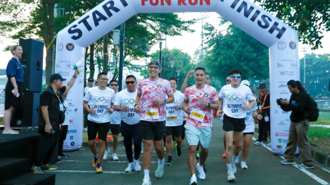 CdM Anin ikuti Olympic Day Run di Gelora Bung Karno