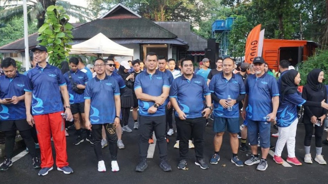 Peserta Guyurun Sakti 2024 di Kawasan Senayan