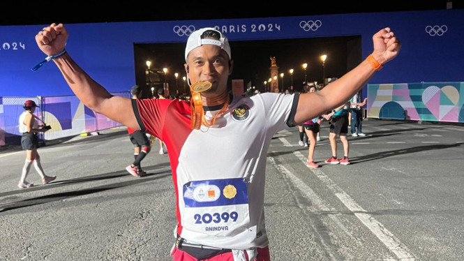 CdM Anindya Bakrie, finis Maraton Olimpiade Paris 2024