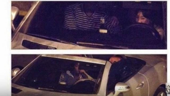 Baekhyun EXO dan Taeyeon SNSD ketahuan bermesraan dalam mobil