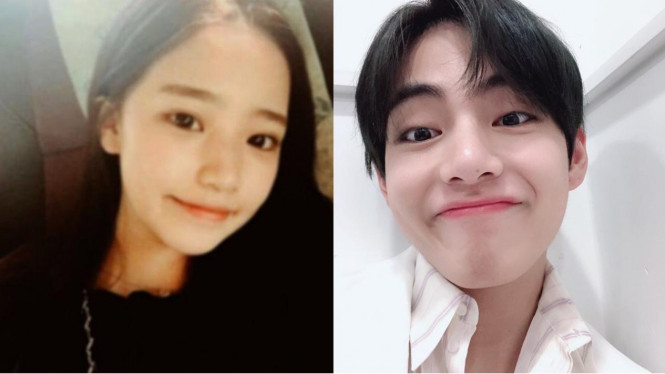 V BTS bersama saudara perempuannya