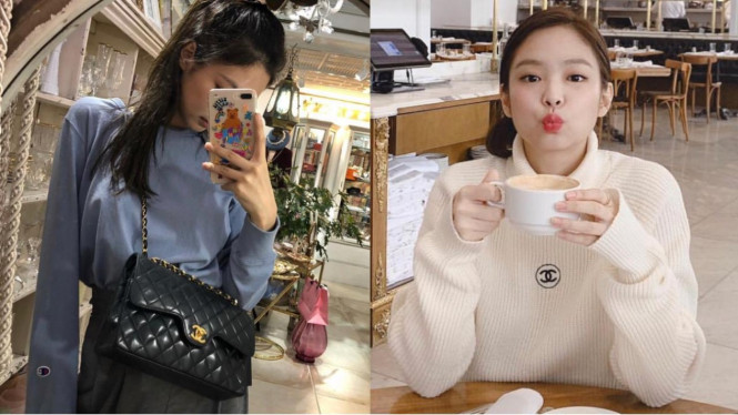 Jennie Blackpink menggunakan aksesoris dan busana Channel