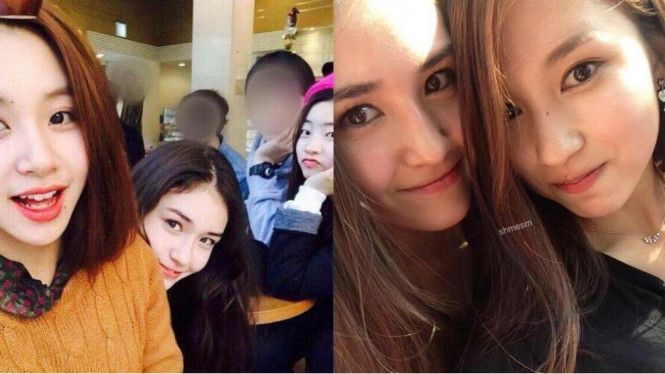 Jeon Somi bersama Chaeyoung, Dahyun, dan Mina TWICE