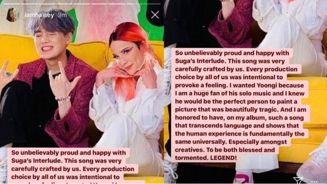 Suga BTS dan Halsey