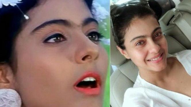 Foto Kajol dulu vs sekarang