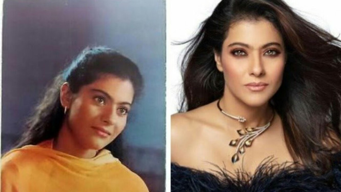 Foto Kajol dulu vs sekarang
