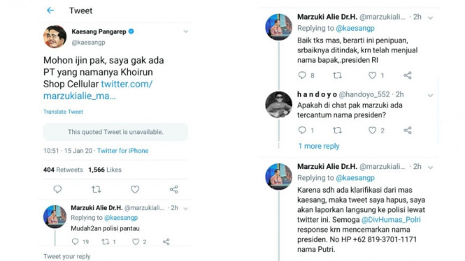 Kaesang Pangarep klarifikasi