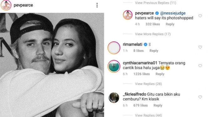 Justin bieber peluk pevita pearce