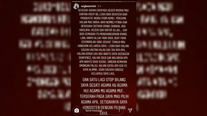 Angbeen rishi dipaksa pindah agama