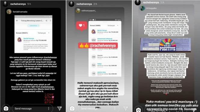 Rachel Vennya donasi