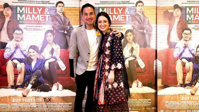 Julie Estelle dan pacar, pembalap David Tjipto