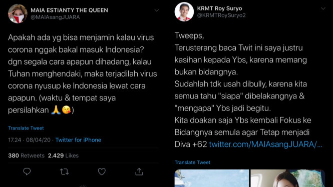 Maia dan Roy Suryo