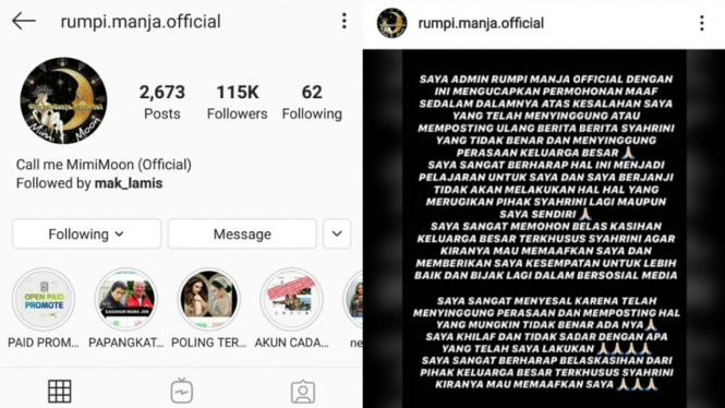 Akun gosip dilaporkan syahrini