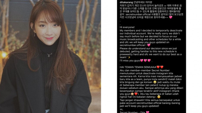 Dita Karang Secret Number IG