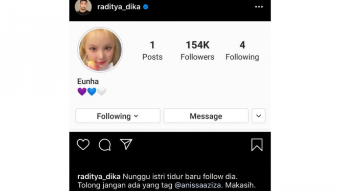 Raditya Dika dan Eunha GFRIEND
