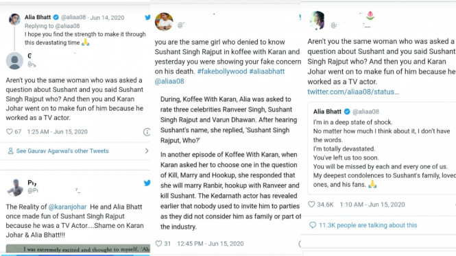 Sushant Singh Rajput - Alia Bhatt - Karan Johar 