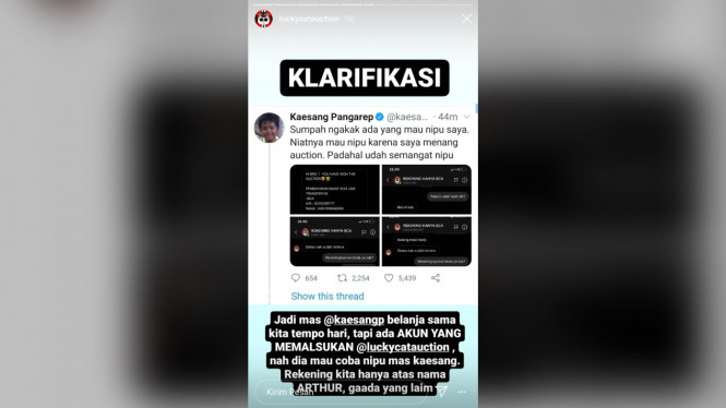 Instagram/@luckycatauction