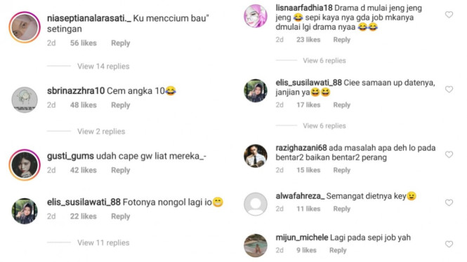 instagram/rahmawatikekeyiputricantika23  & instsgaram/rioramadhan