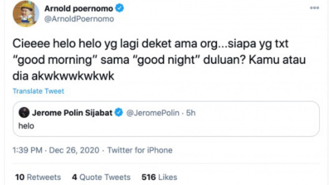 @ArnoldPoernomo/Twitter