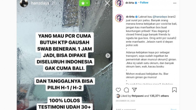 Instagram/ @dr.tirta
