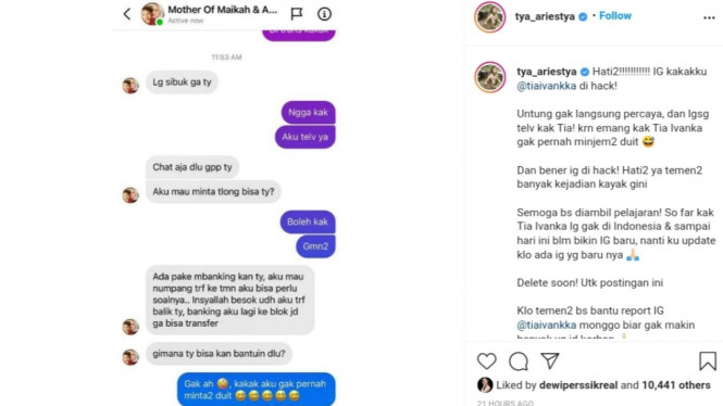 Instagram/ @tya_ariestya