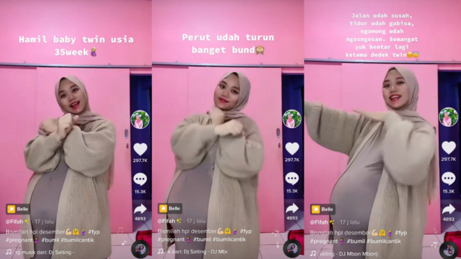 Viral Sedang Hamil Besar TikTokers Ini Lincah Joget Pargoy