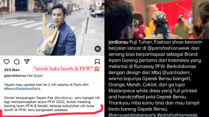 Klaim Tampil di PFW, Kostum Geprek Bensu Tuai Nyinyiran Pedas