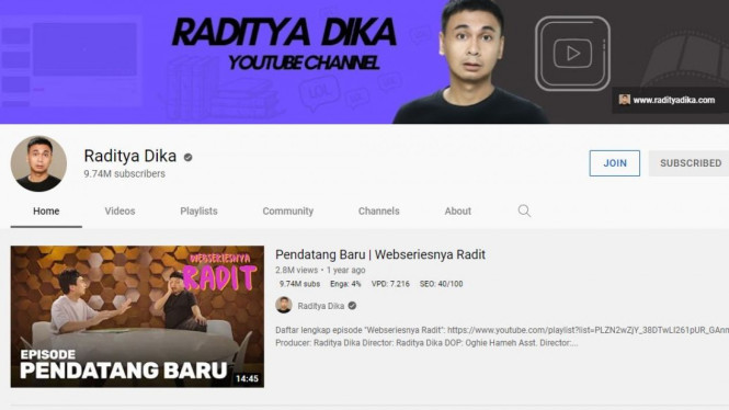 YouTube/Raditya Dika