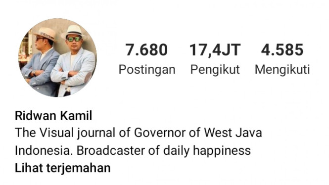 Instagram/ridwankamil 