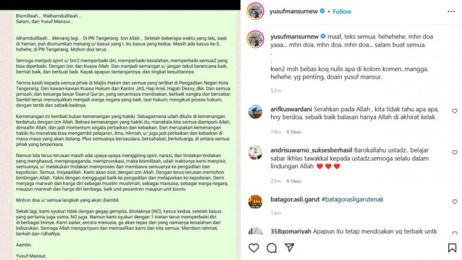 Instagram/yusufmansurnew