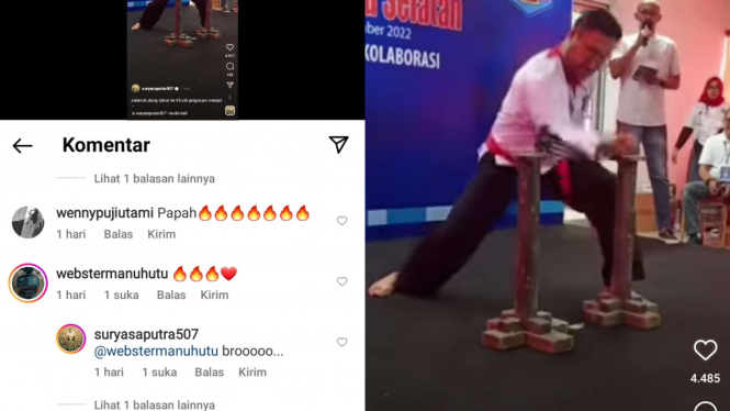 Ikut Merpati Putih, Surya Saputra Patahkan Tiga Batang Besi