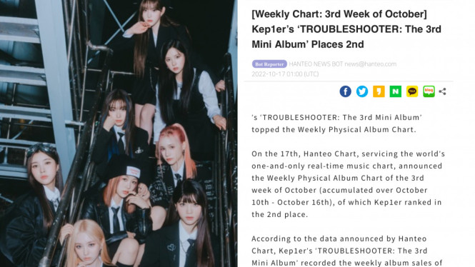 Facebook Kep1er, Hanteo