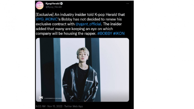 Heboh! Bobby IKON Dituding Keluar Agensi, YG Entertainment Langsung ...