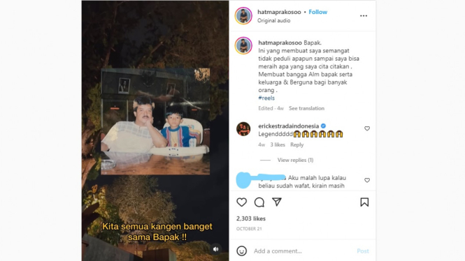 Pilu! Suara Hati Anak Mendiang Mamiek Prakoso Saat Sampaikan Rasa Rindunya