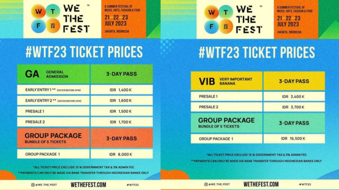 Mulai Dari Rp1,4 Juta, Intip Detail Harga Tiket We The Fest 2023