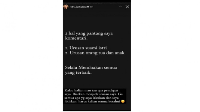 Instagram/fitrisalhuteru